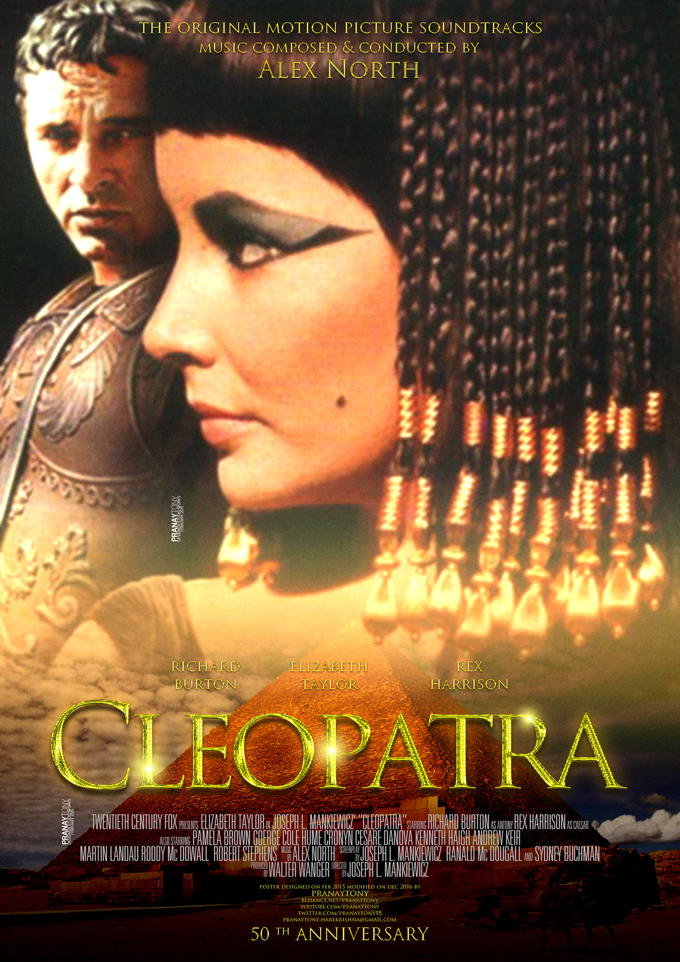 Ps25Under25 cleopatra movie poster Poster Design Poster making gold layer styles alex north composer elizabeth taylor Richard Burton rex harrison