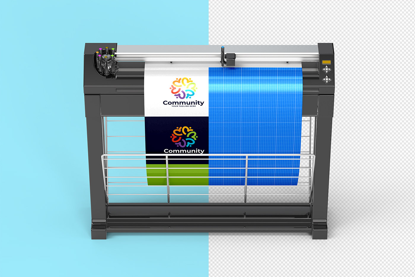 plotter printer Mockup CMYK color graphic print logo photo ink