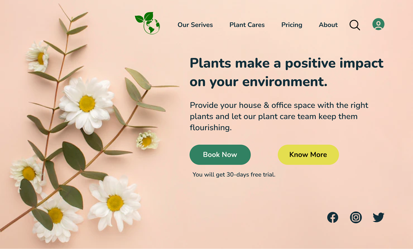 Figma homepage simple design ui design Website