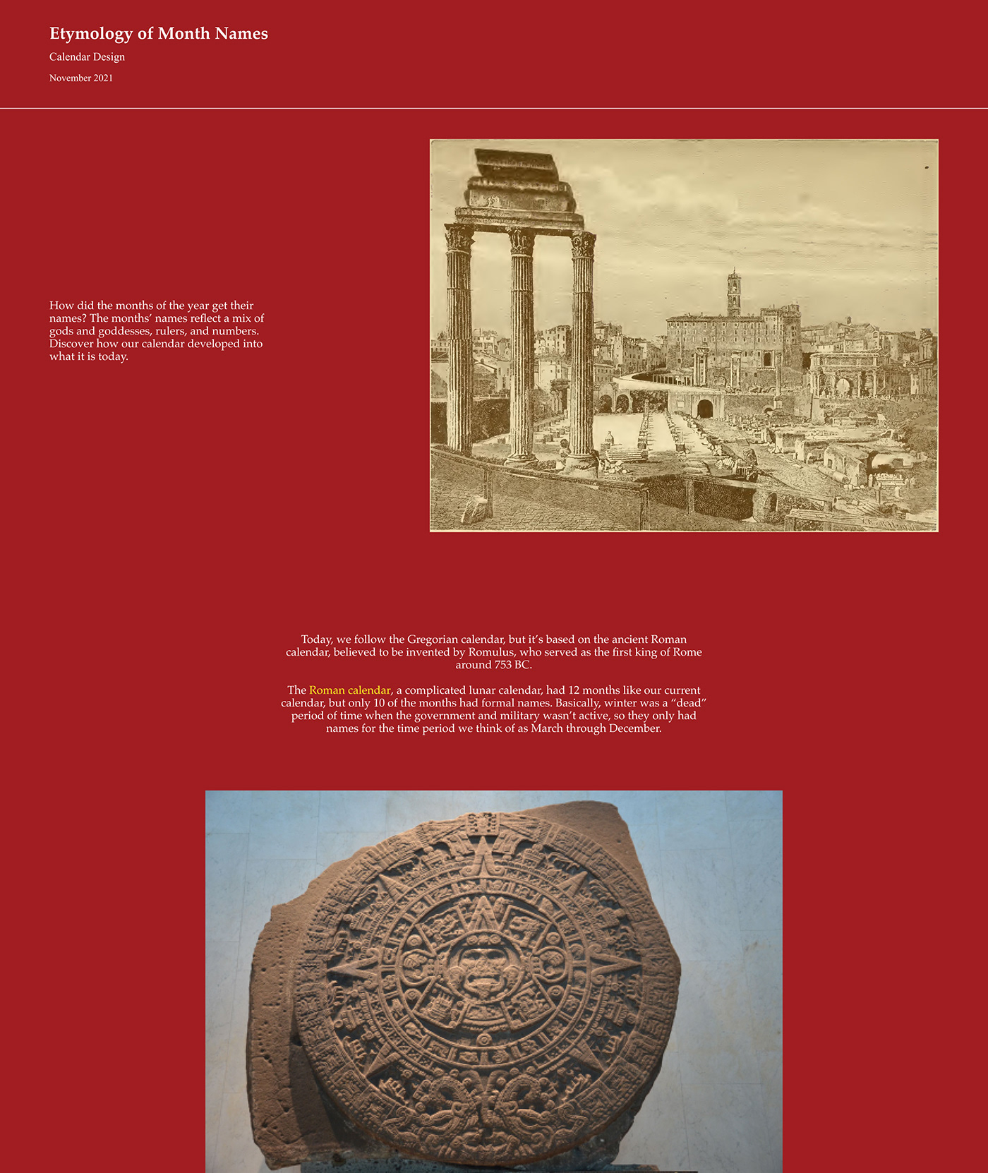 antique calendar calendar design creative design etymology gods history Latin Roman Empire