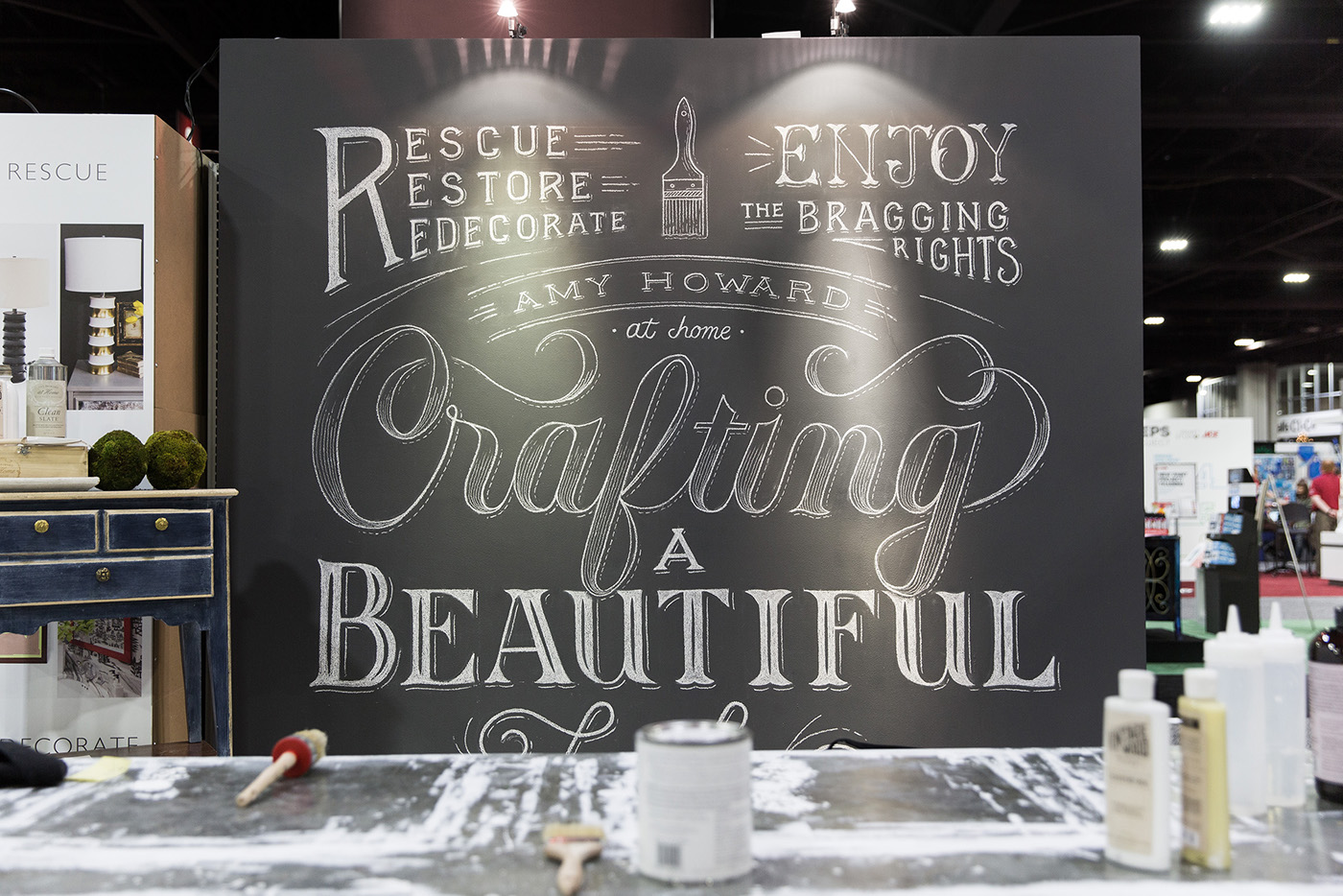 Amy Howard Ace Hardware Mural lettering craft chalk paint