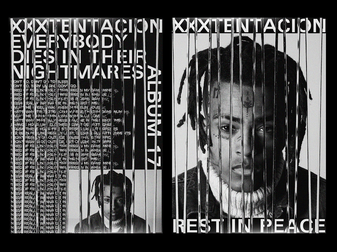 xxxtentation trap music editorial print poster black