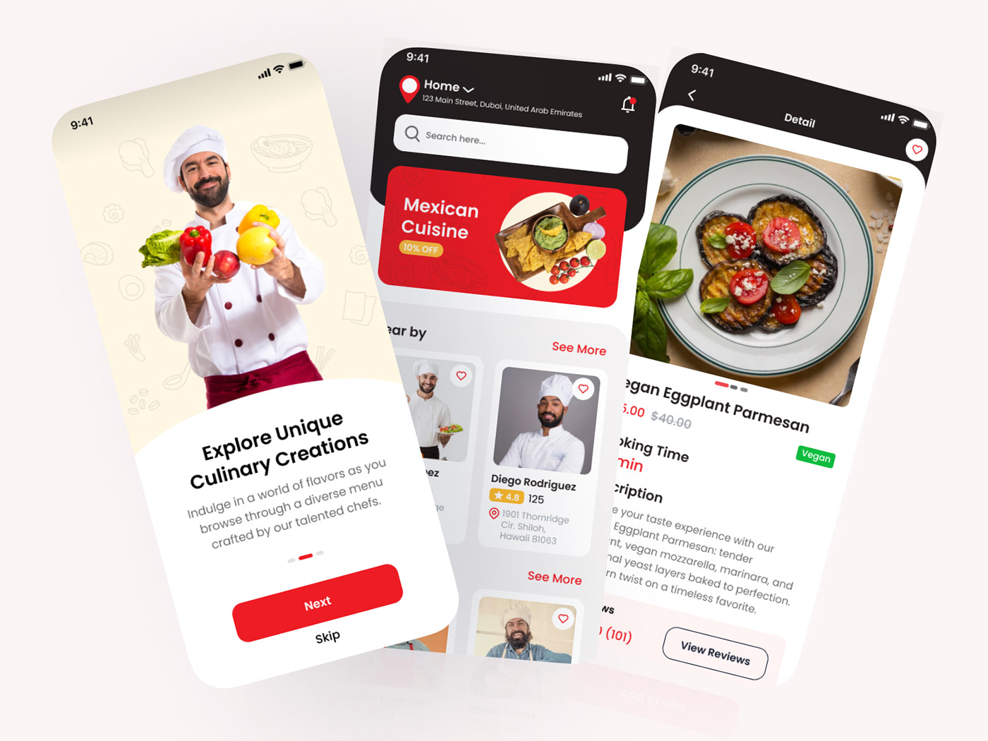 chef Food  restaurant UI/UX graphic design  UX design ui design creative brand identity icon design 