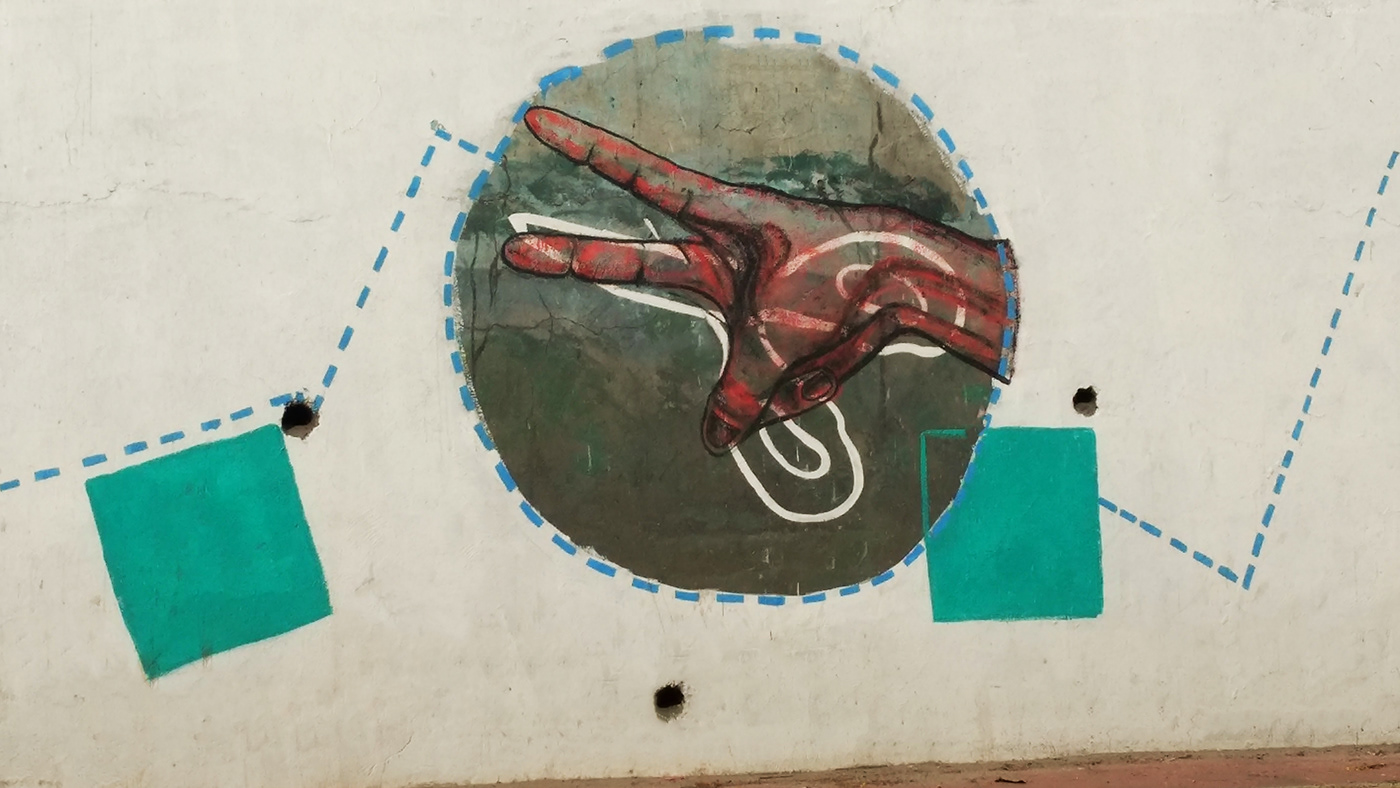 erasure streetart bangalore DhanvantriRoad OsheenGupta handgame scissors layering