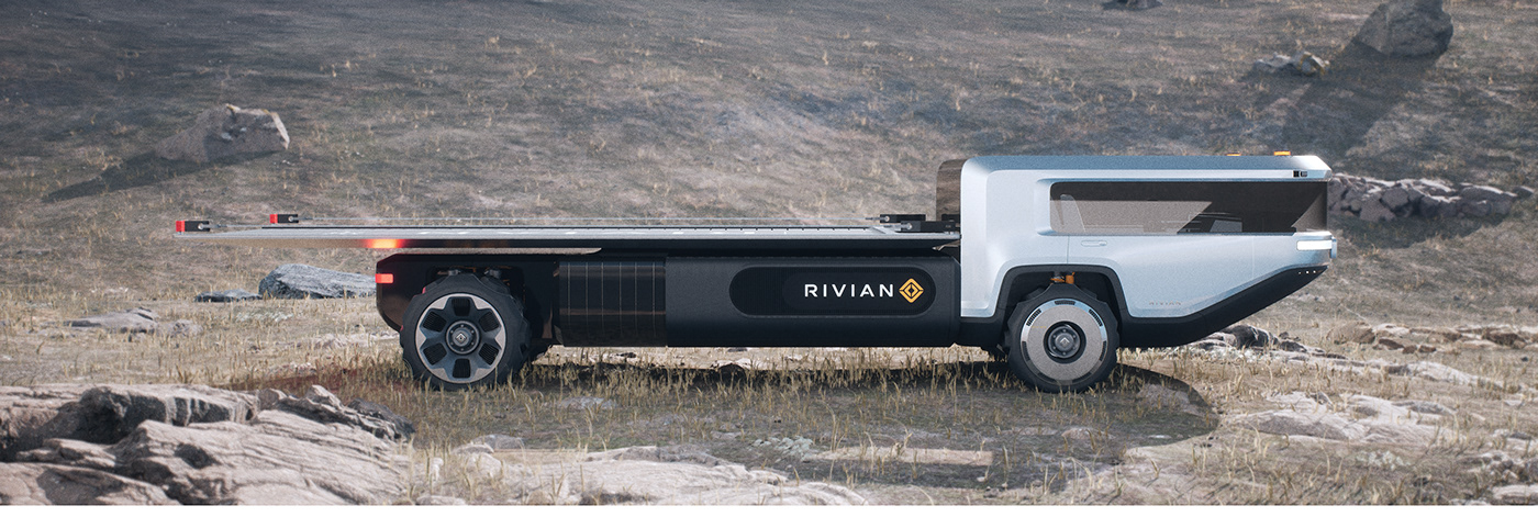 automotive   car design concept car Minimalism off road Rivian Scifi Transportation Design Truck Unreal