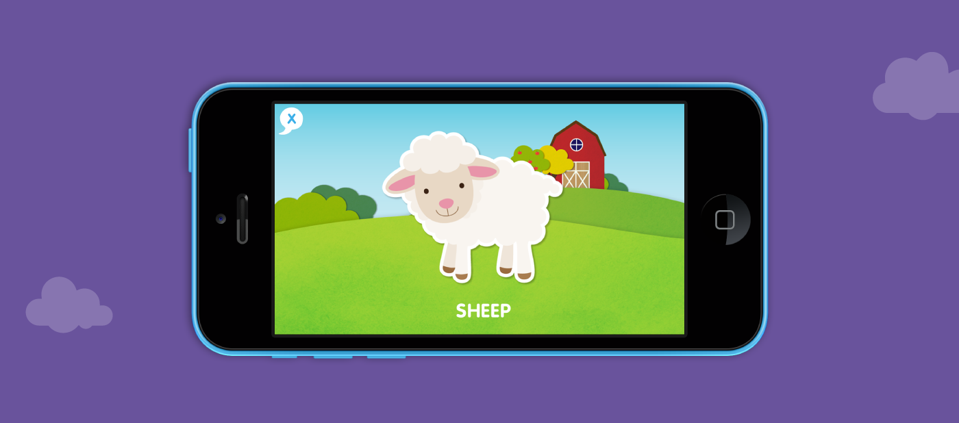 mobile app iphone animals kids game Games design baby learning iPad Mobile app application Character