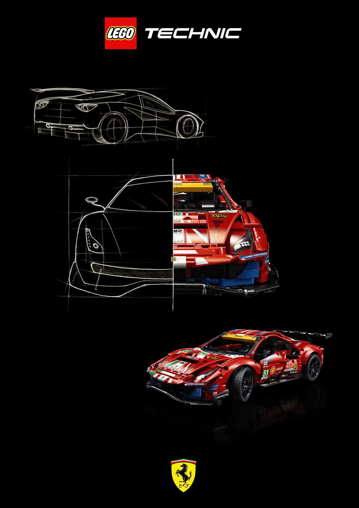 Legos toys FERRARI Racing poster photoshop concept car car