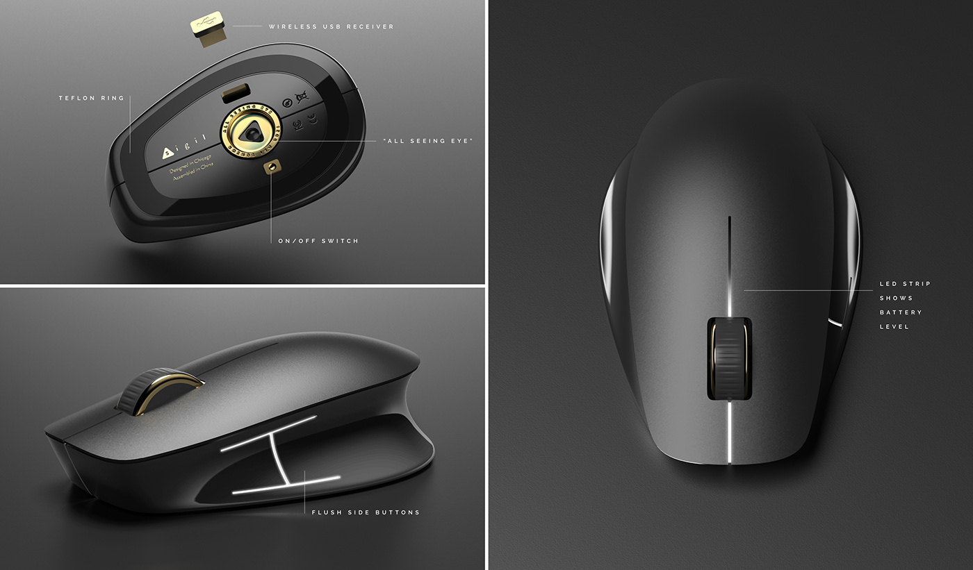 Computer mouse understated elegant sophisticated mysterious Performance smooth compound surfacing