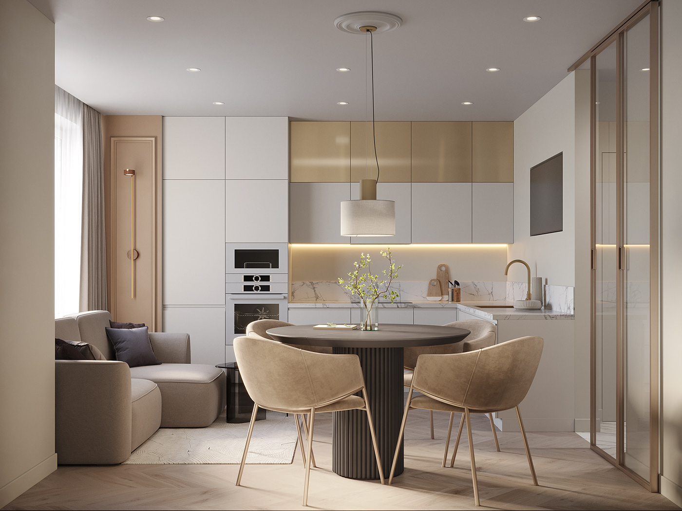 гостиная   кухня-гостиная кухня design interior design  CGI 3ds max мебель furniture product design 
