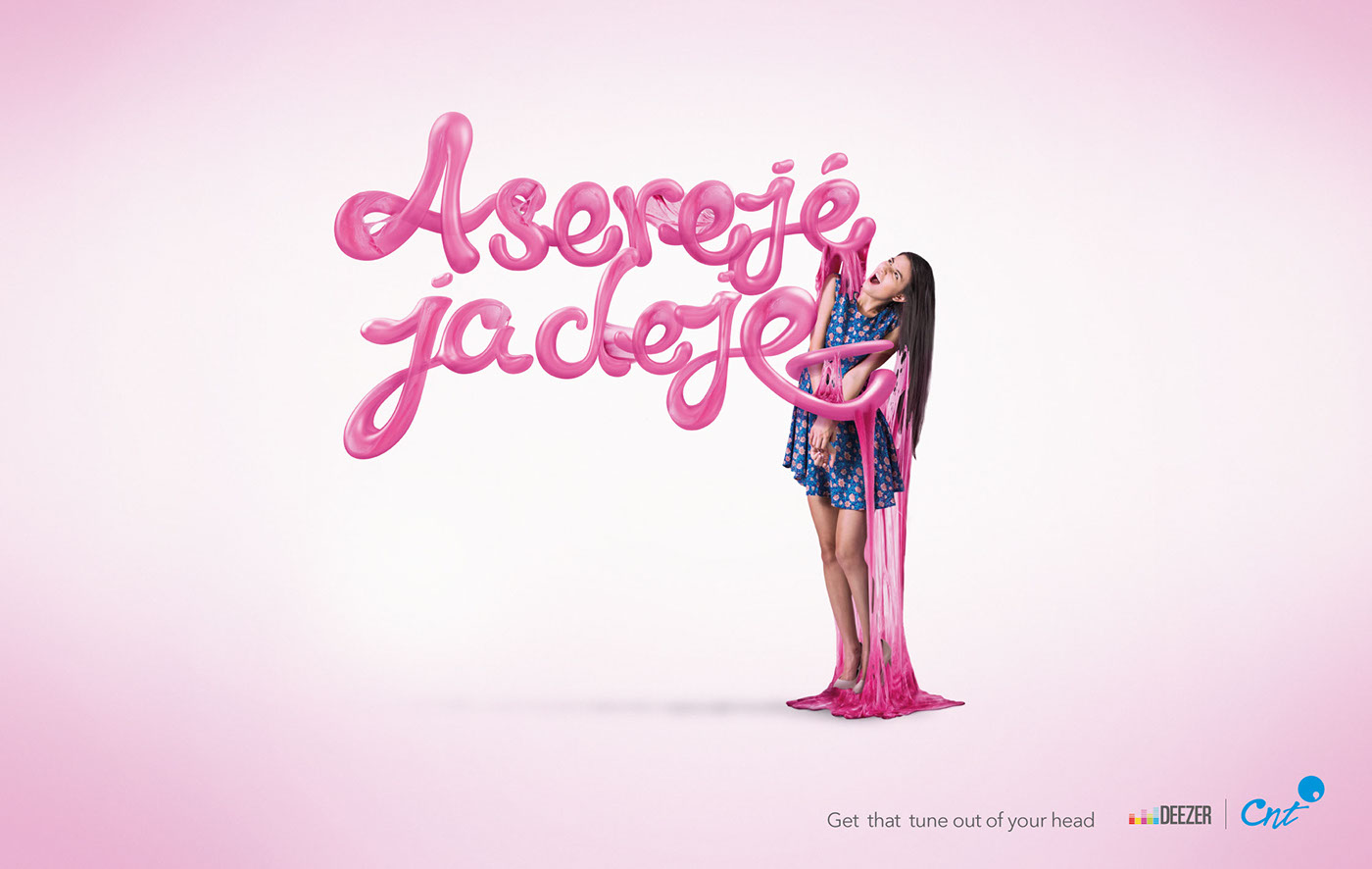 cnt deezer 3D music Chicle bubble gum Advertising  publicidad retouch