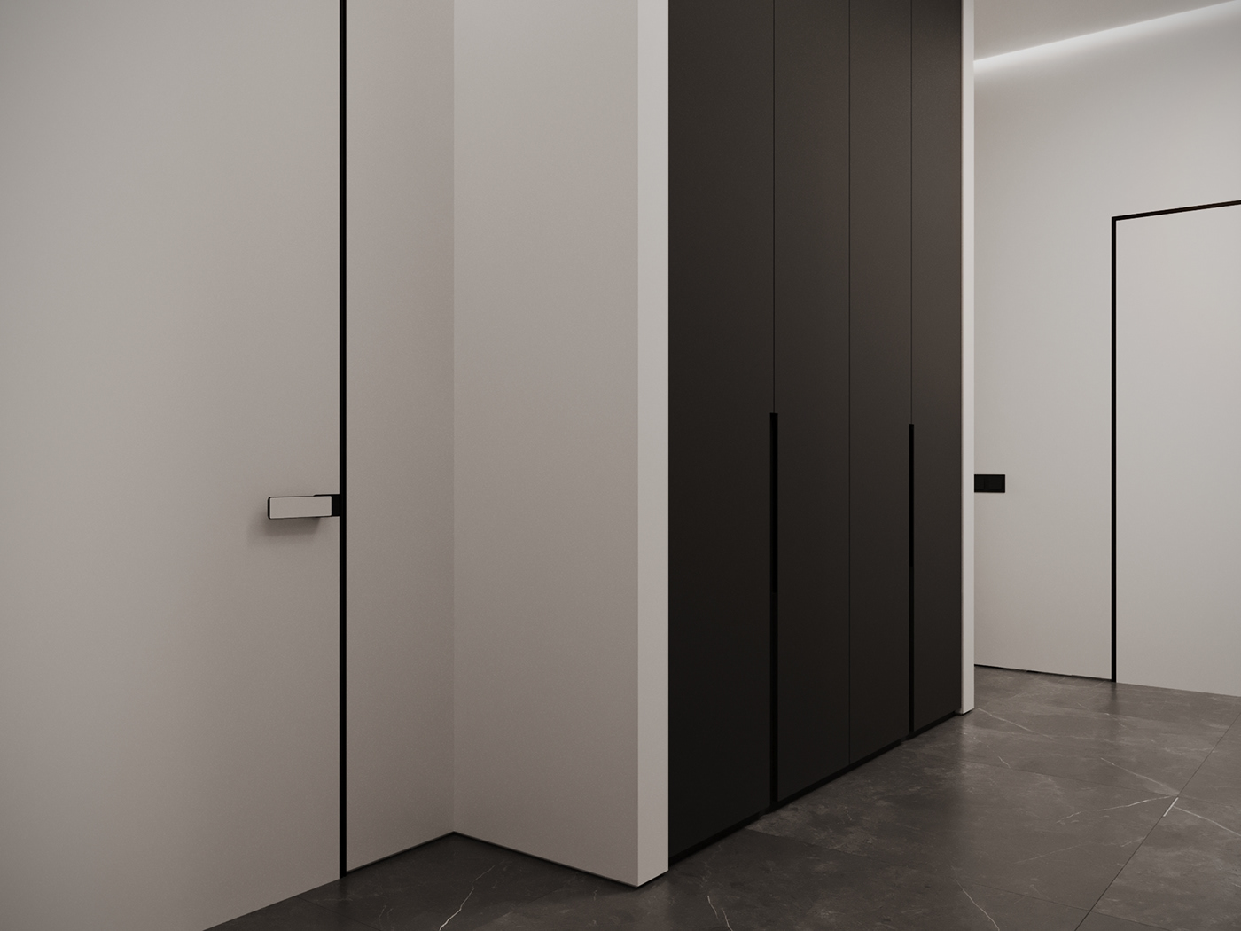 hallway design interior design  Interior Render modern corona architecture visualization 3ds max hallway