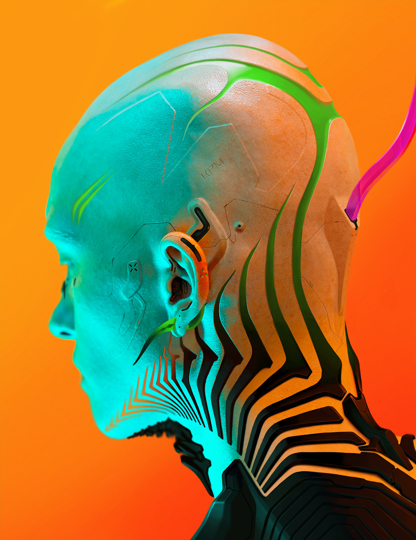 Cyberpunk robot future neon glow Technology Editing  upgrade mech ghotic