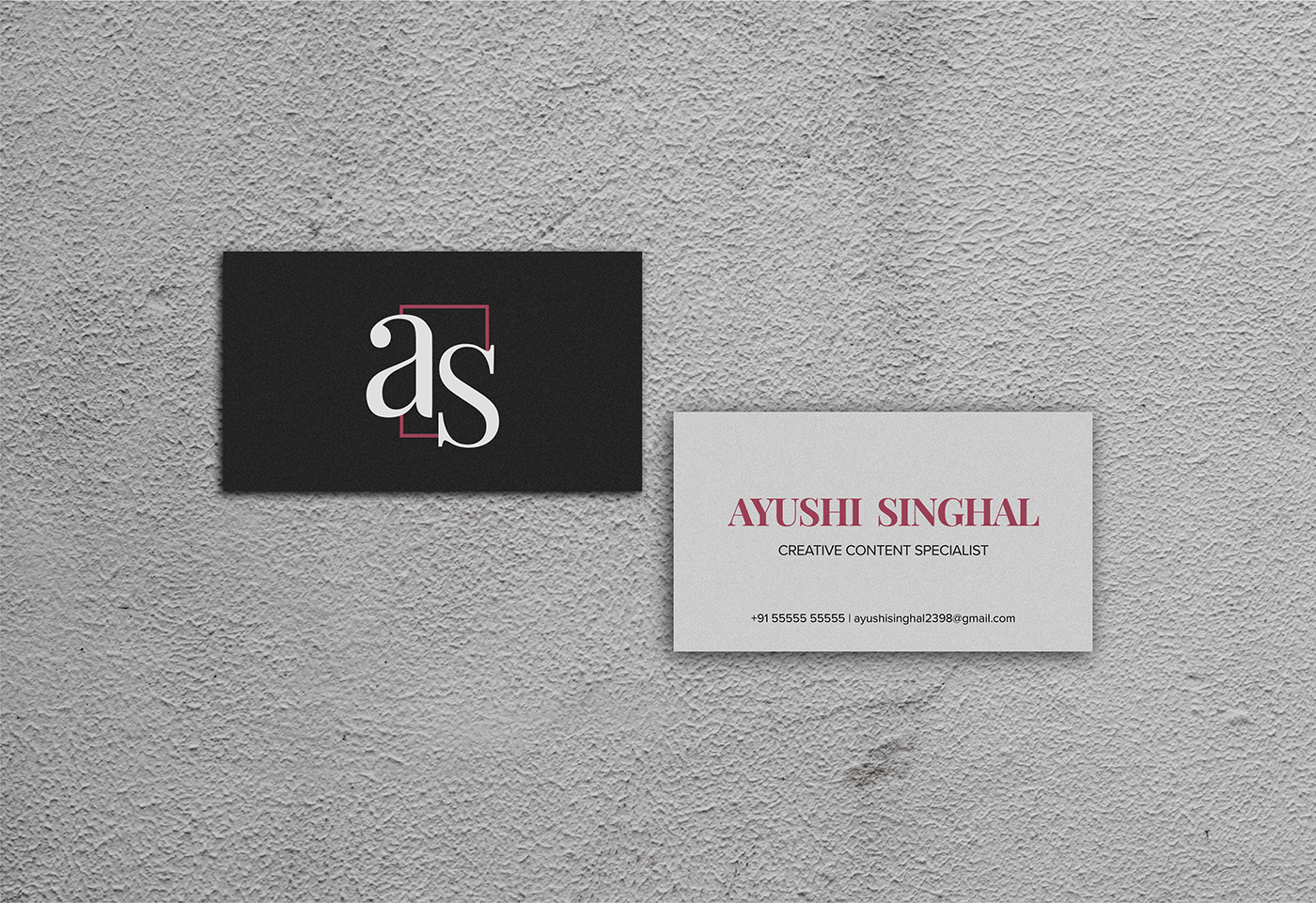 aesthetic Ayushi singhal black white branding  business business card business card mockup card minimal mock ups