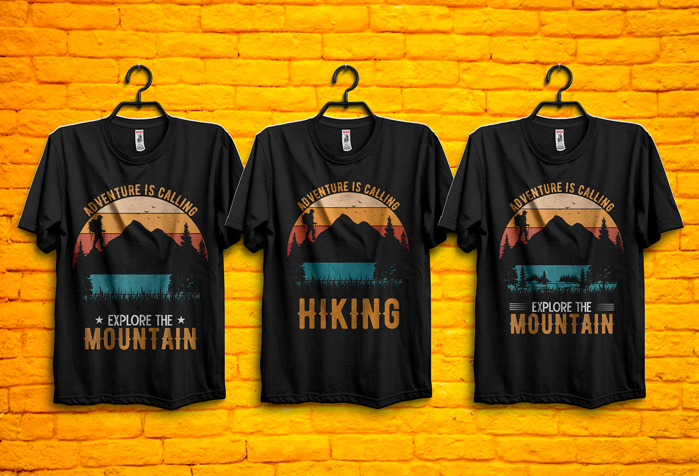 adventure Outdoor camping hiking mountains merchandise Clothing branding  vintage hiking t-shirt