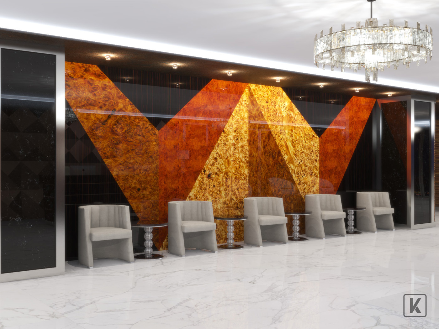 Office Interior art deco architecture design reception idea bulding luxury Russia