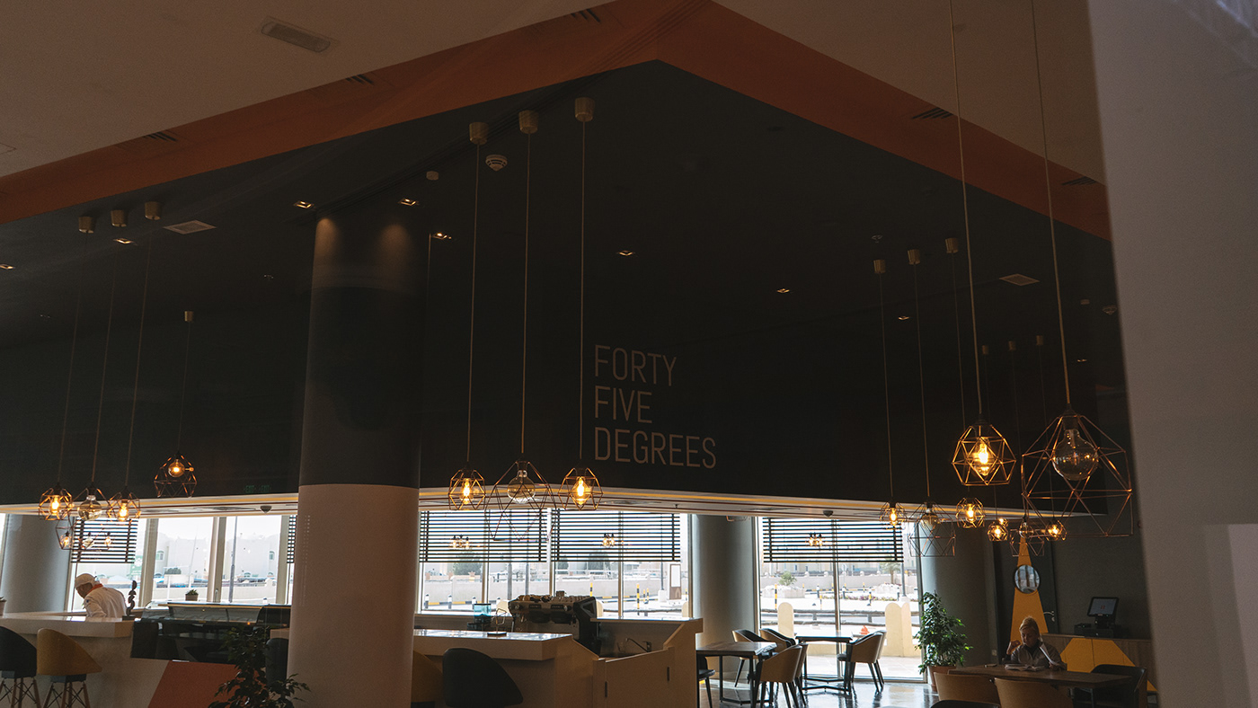 45 degrees branding  doha Food  Qatar restaurant Restaurant Branding