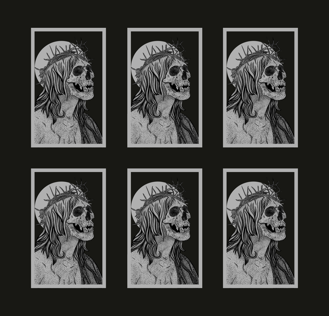 ILLUSTRATION  illustrations Pointillism pontilhismo art digital black White skull death