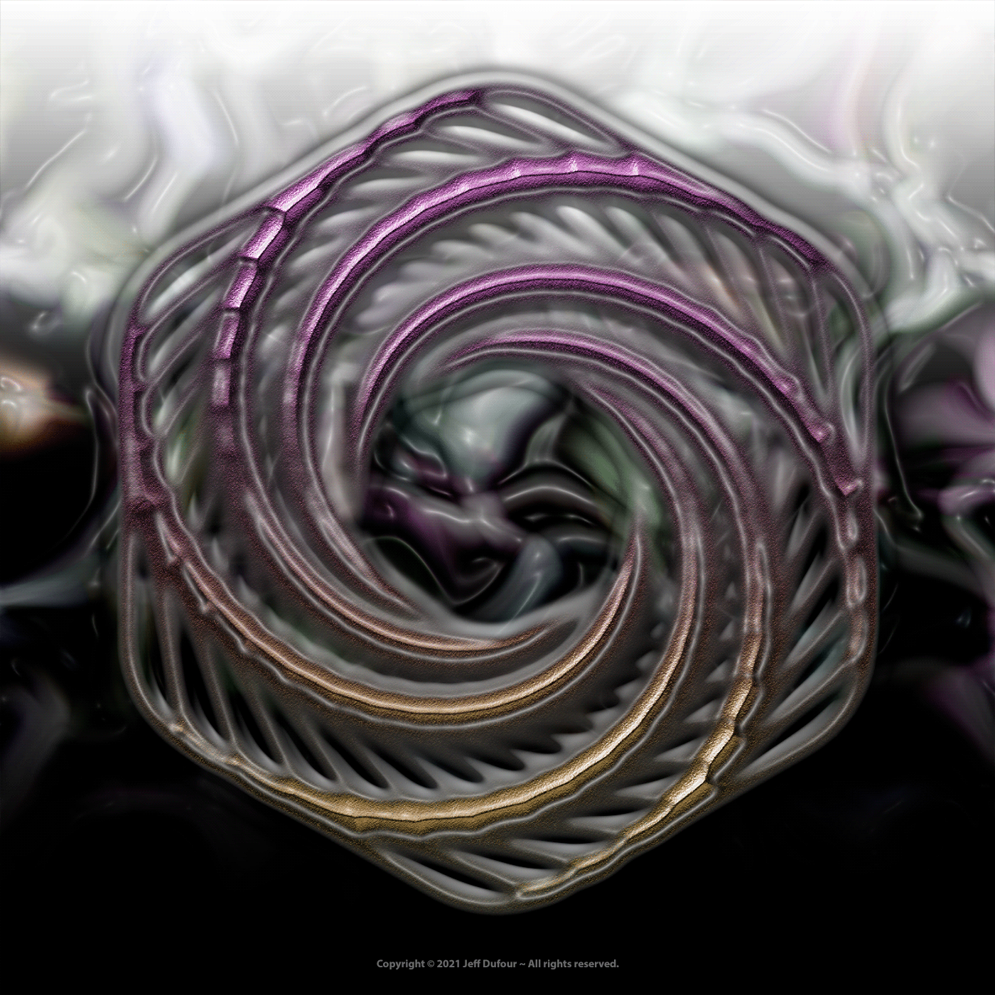 abstract creepy dark Digital Art  grey Mandala purple swirl twirl vortex