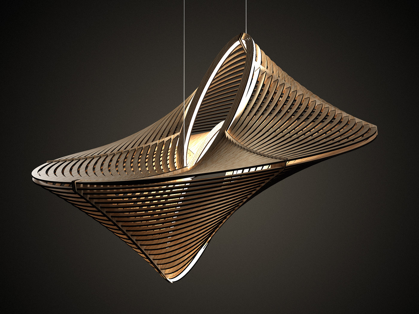 light desihn minimal surface wood digital fabrication Lasercut geometry complexity light led