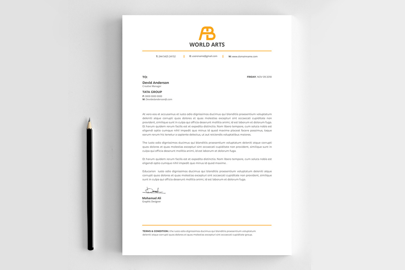 letterhead flyer Resume free corporate letterhead stationary branding  Brand Design ms letterhead free mockup 