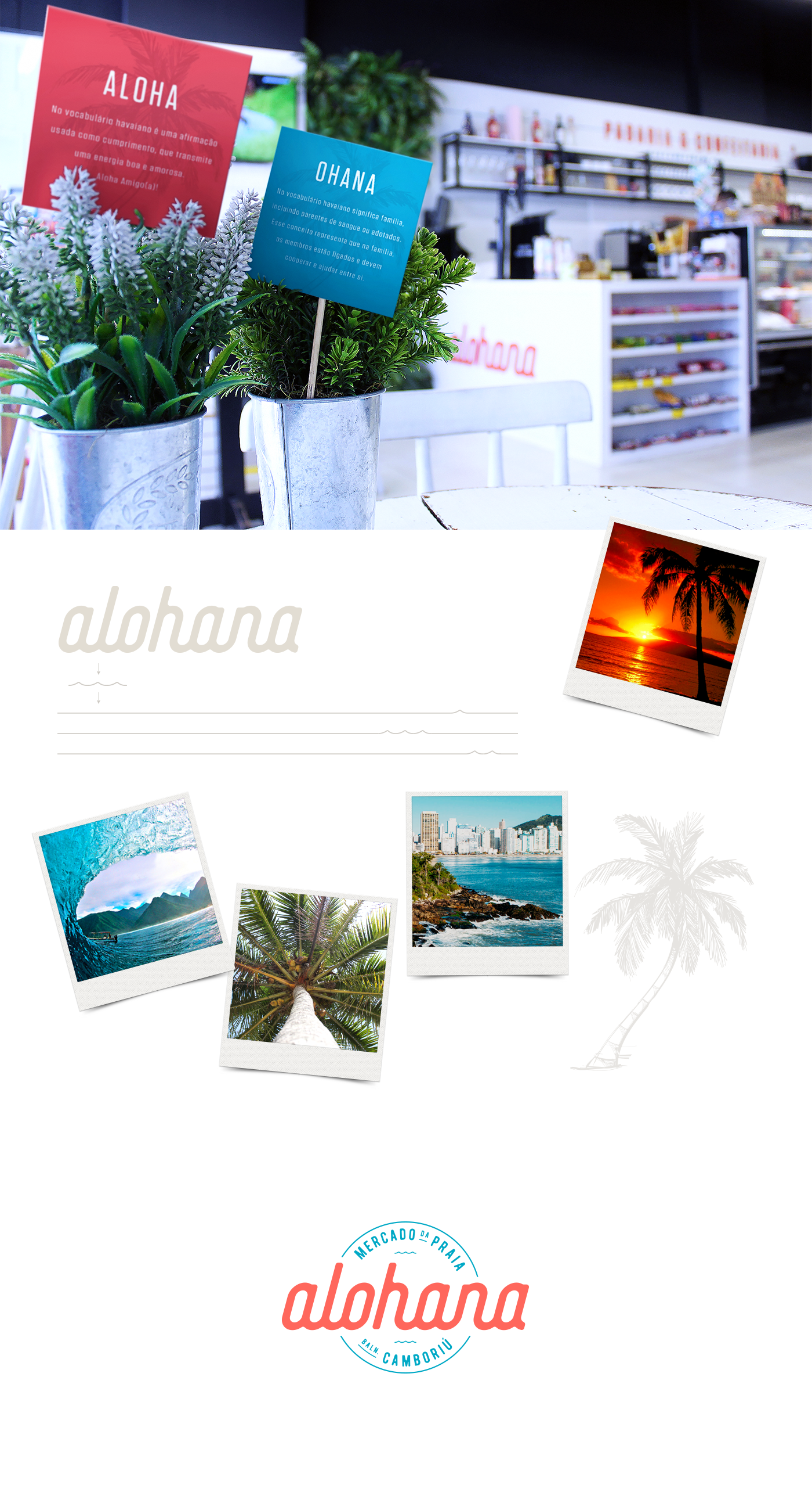 alohana Mercado market HAWAII praia beach branding  naming
