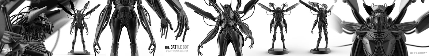 vr Oculus oculusrift gravitysketch vrart VirtualReality characterdesign creaturedesign Cyborg Cyberpunk