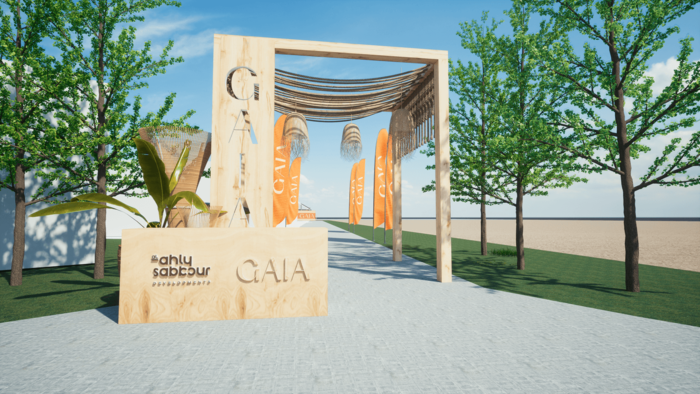 Gaia summer booth design Display lunch hotel Stage Exhibition  Al Ahly Sabour