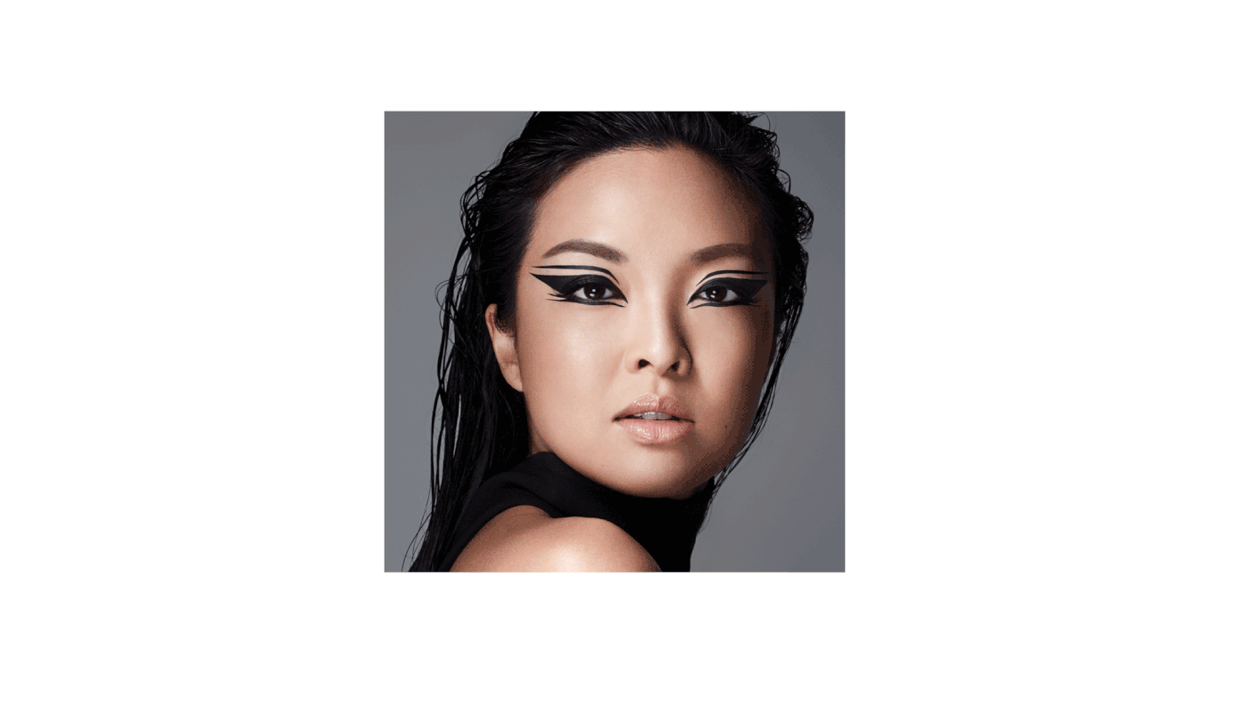 makeup eyeliner tradeshow Cosmetic Display Make Up artist bold black and white