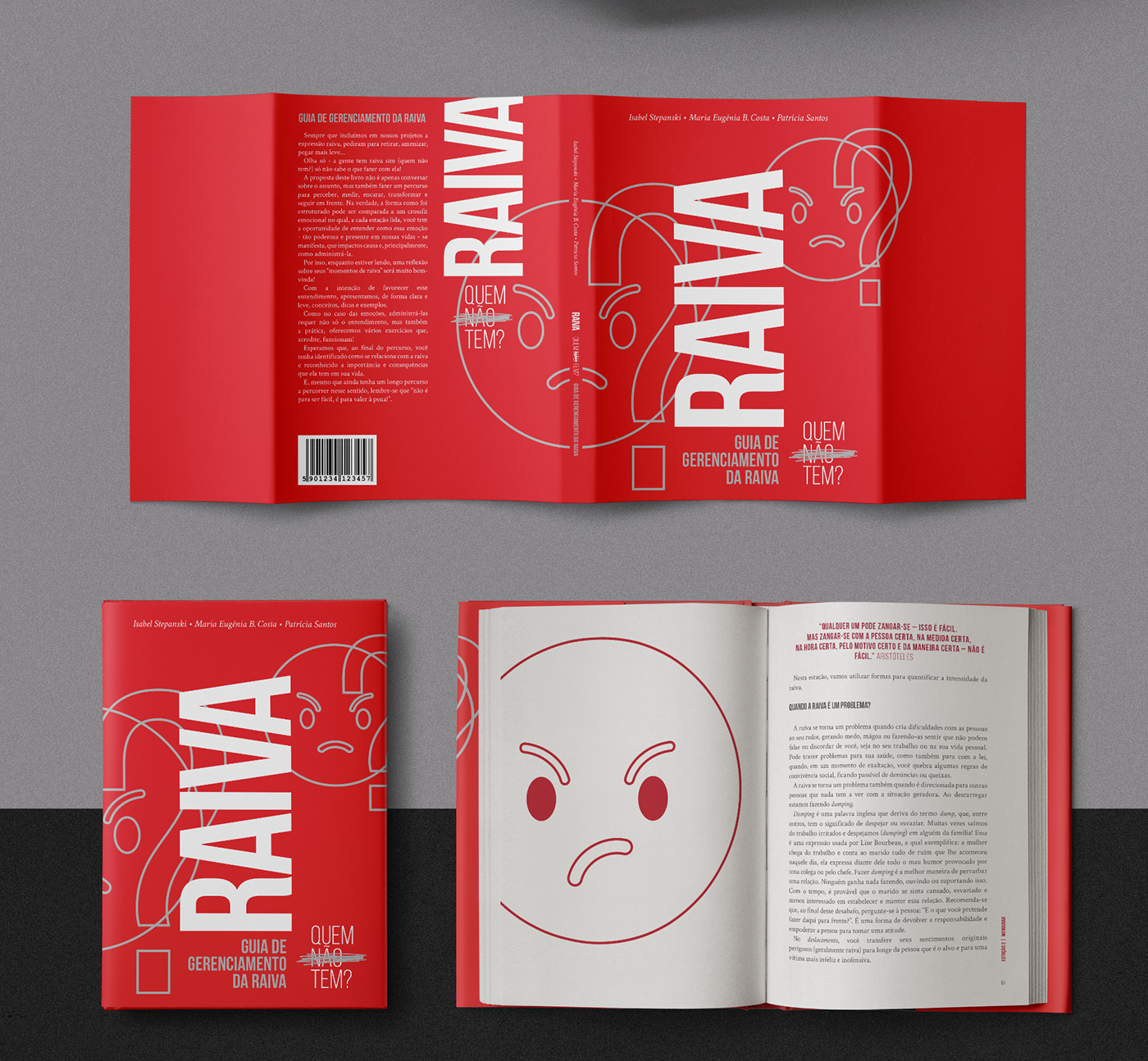 Livro ebook book editorial Raiva PSCOLOGIA capa de livro InDesign Layout