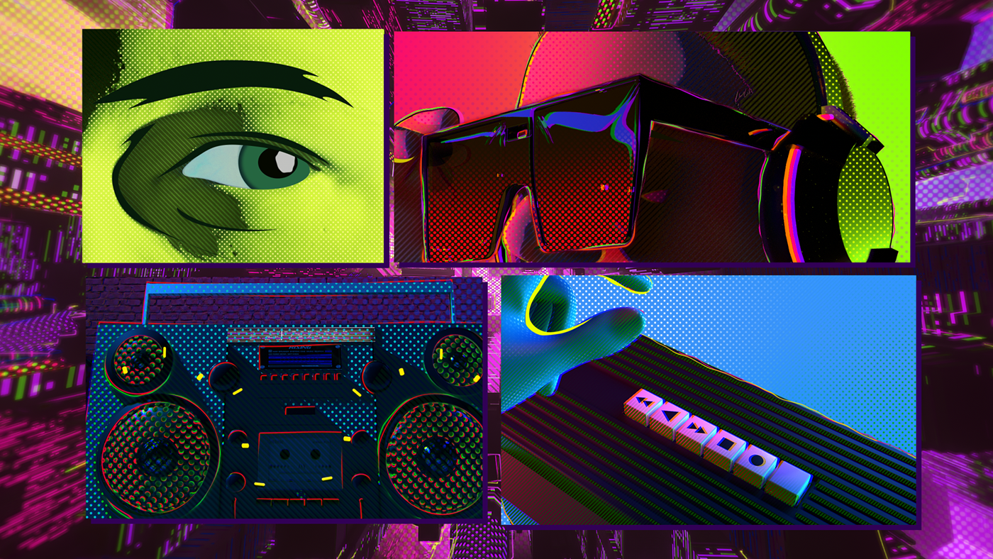 comic graphic motion design ILLUSTRATION  music video music motion graphics  3D colorful color