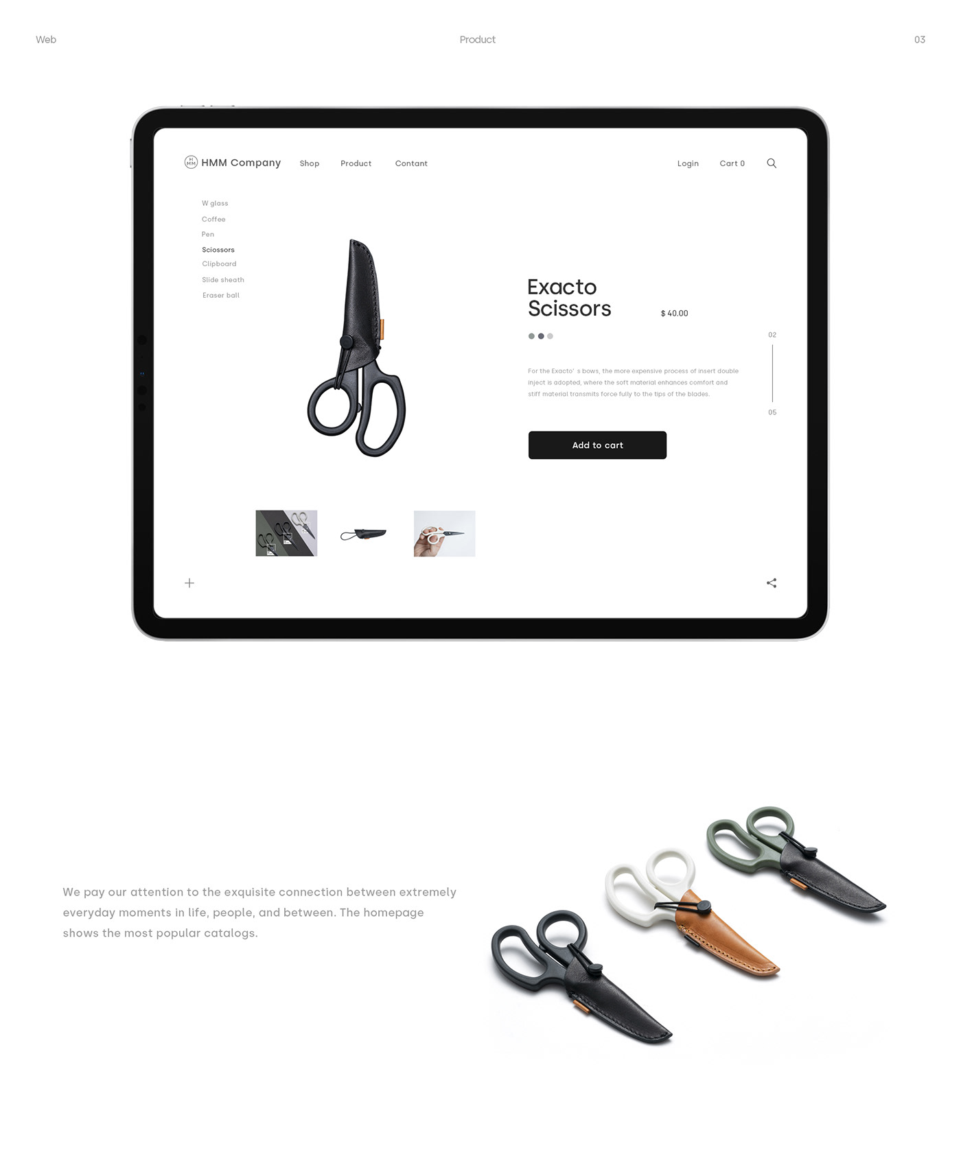 brand hmm interaction redesign scissors simple uxui Web Behance design