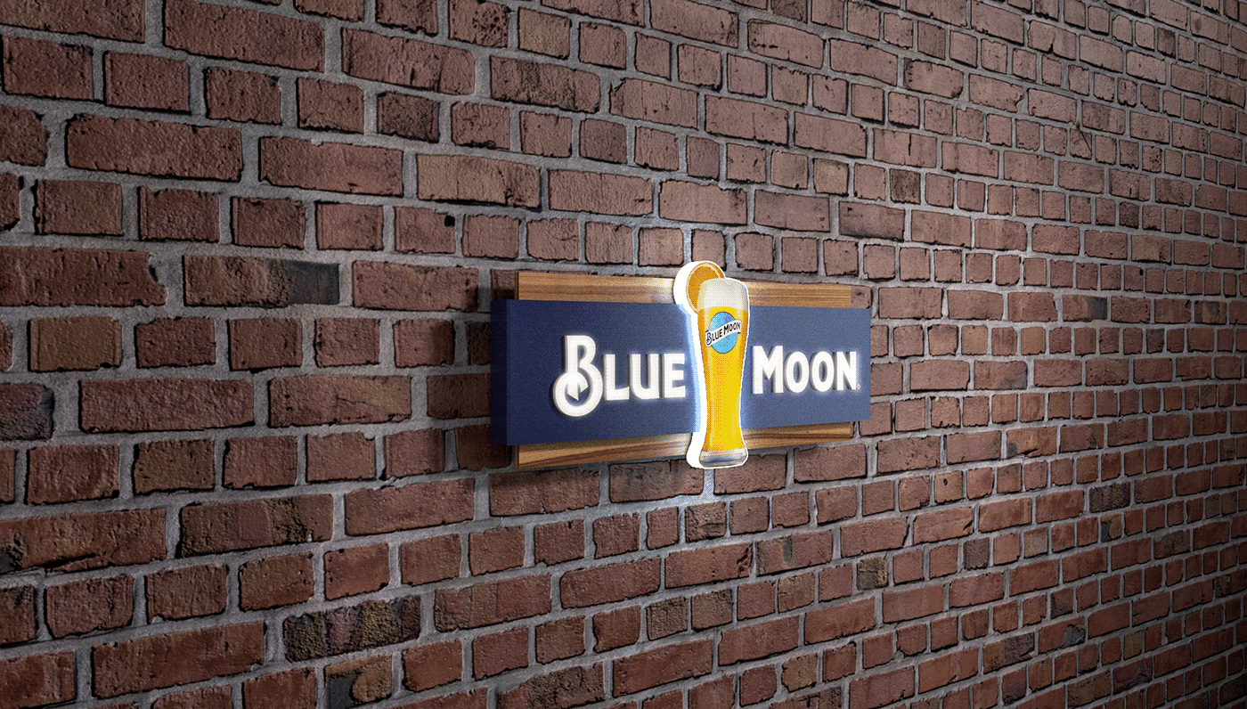 blue moon beer lightbox light box design light design Stefan bolpacic DUO DESIGN BEER LIGHT BOX