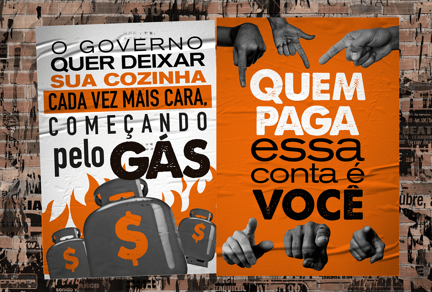 lambe lambe cartaz design gráfico poster campaign campanha Street Urban orange laranja