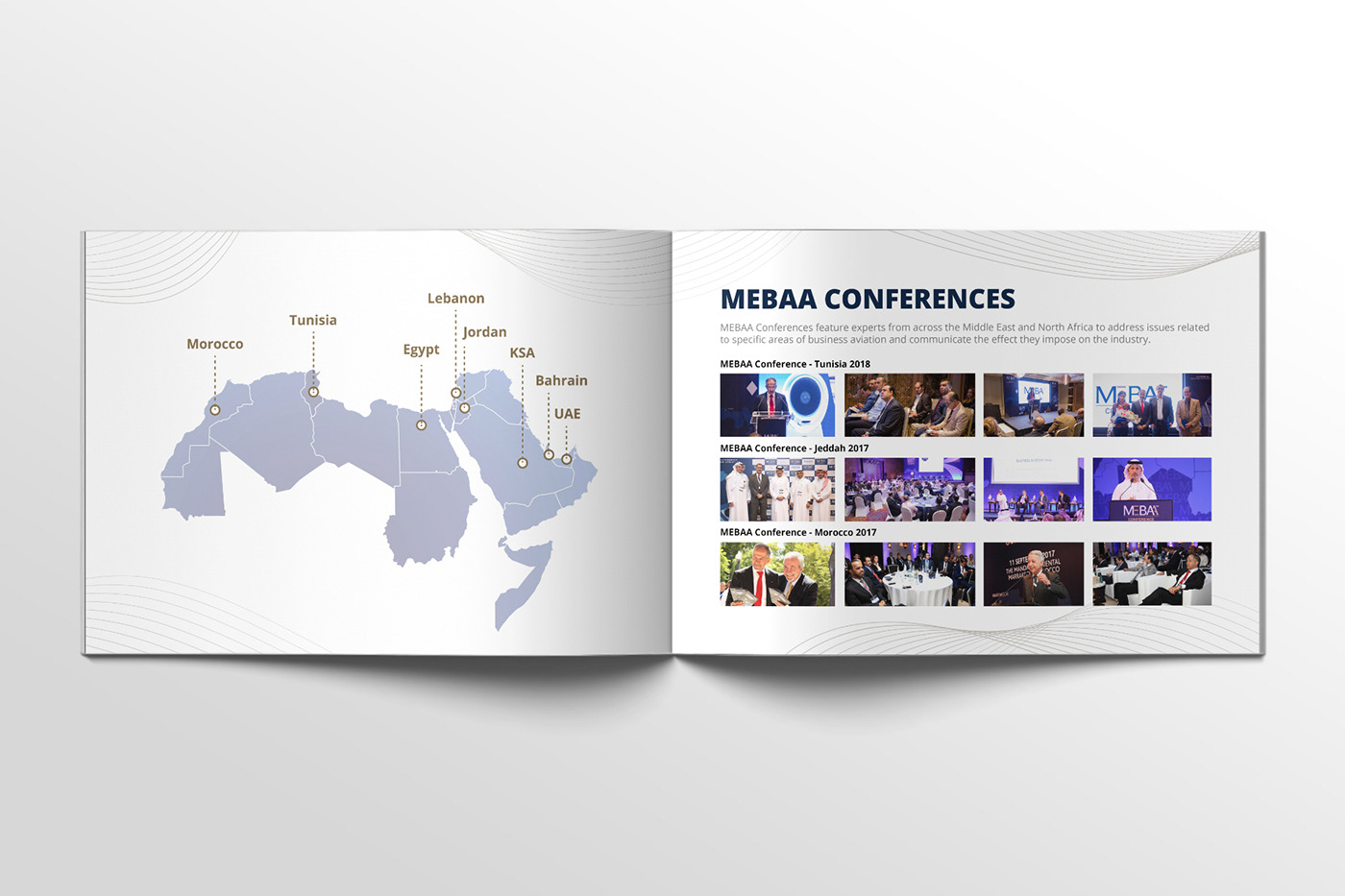 MEBAA aviation company profile brochure Jet jetplanes Private Jet inspiretbb design Layout