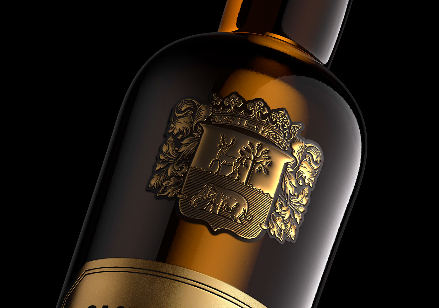 design gold Label metallic Rum stamping