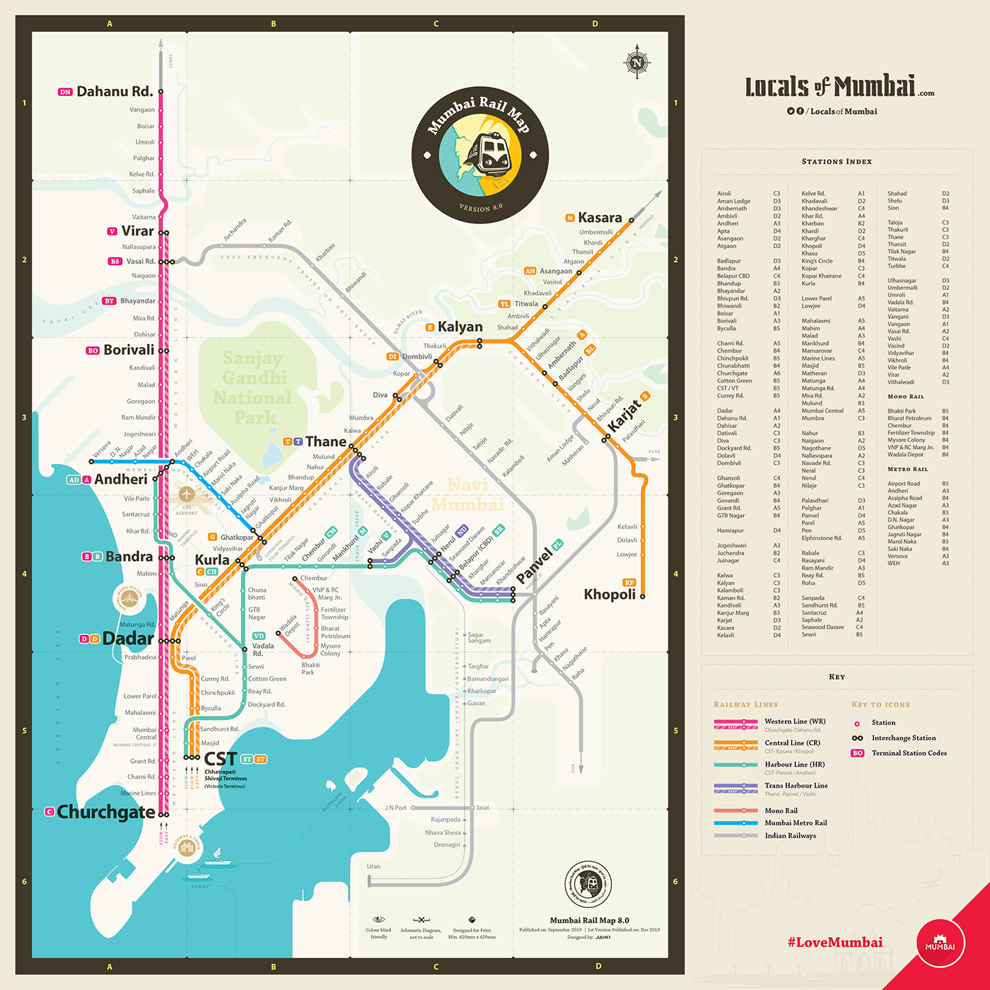 map maps MUMBAI print rail schematic