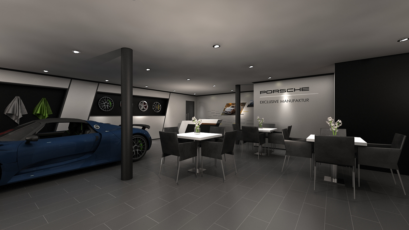 Porsche car automobile trade Exhibition  stand design