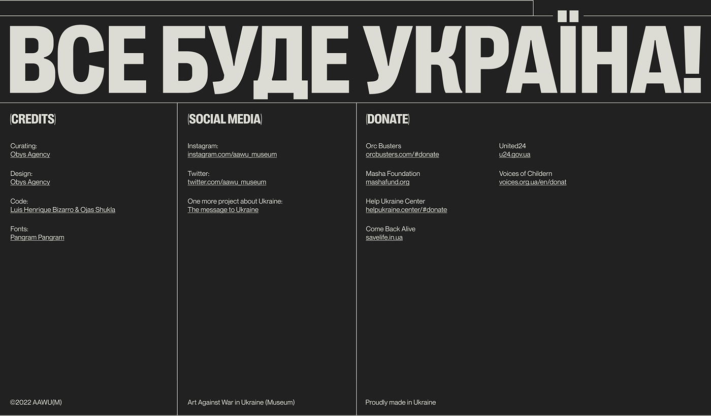 museum site social typography   ukraine War Website Website Design