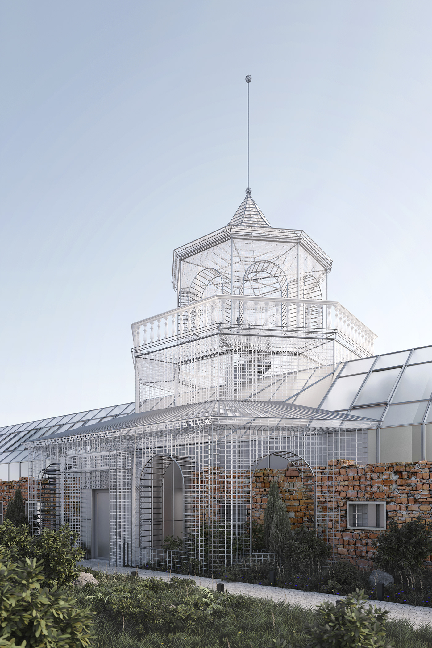 3ds max architecture corona exterior greenhouse interior design  Render visualization warehouse wine