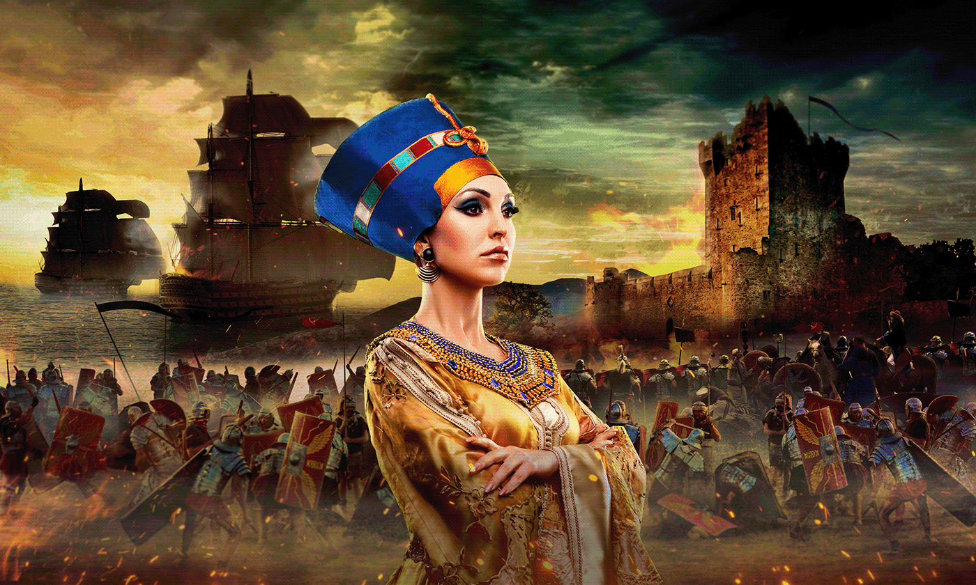 art direction  cleopatra Digital Art  history manipulation Pharaohs poster