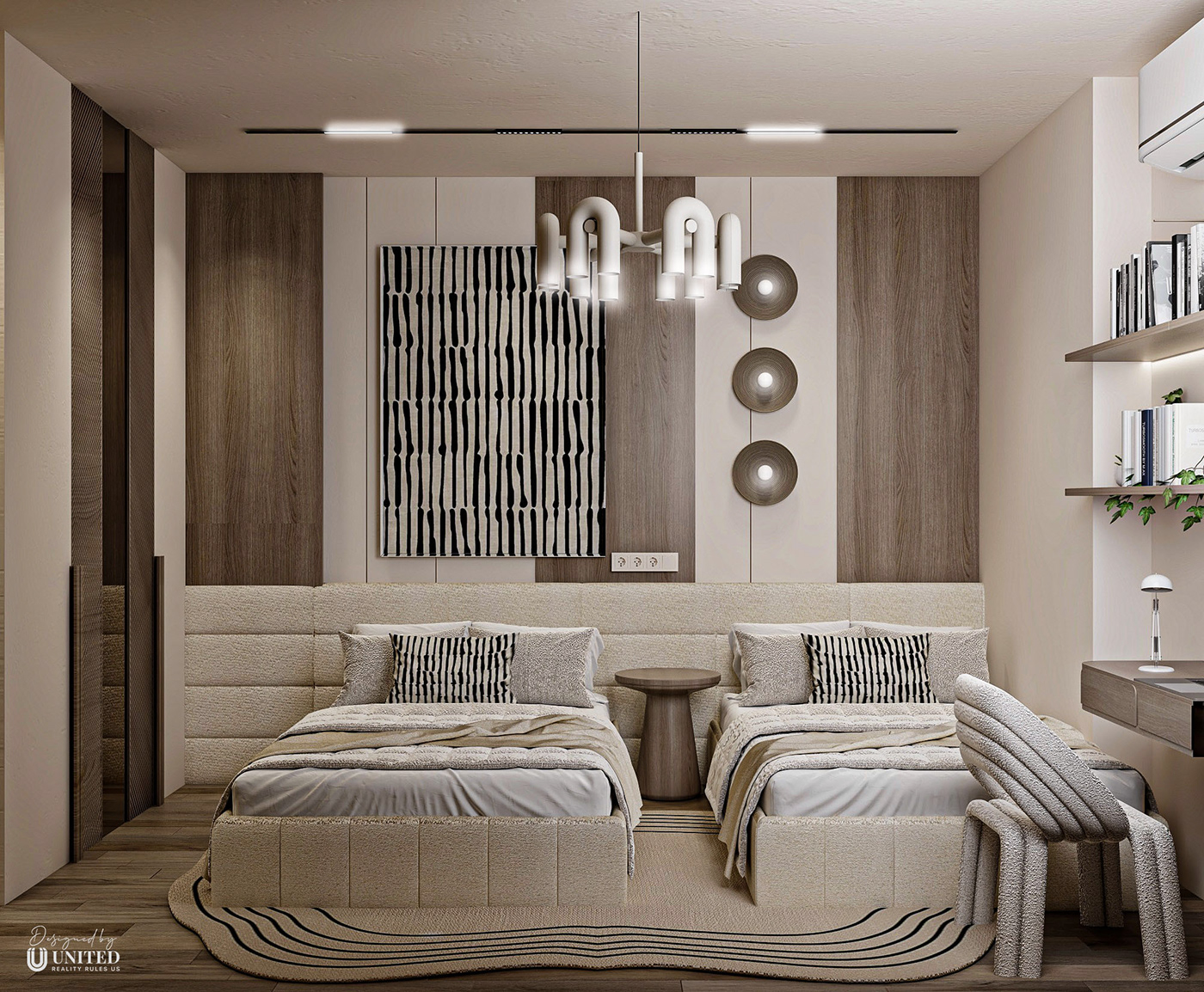 indoor architecture visualization 3D 3ds max interior design  design Interior adult room design double room interior