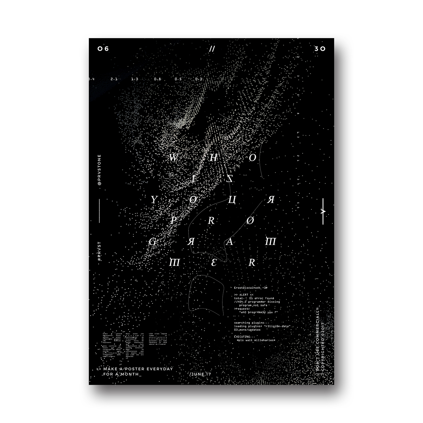 poster graphic everyday Day Glitch robot abstract Distorsion gradient modern