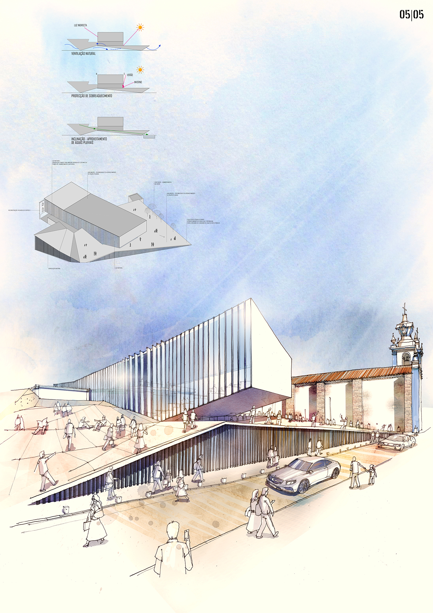 architecture 3D Modelling Drawing  museum library Portugal toy torres vedras Architectural competition ideas