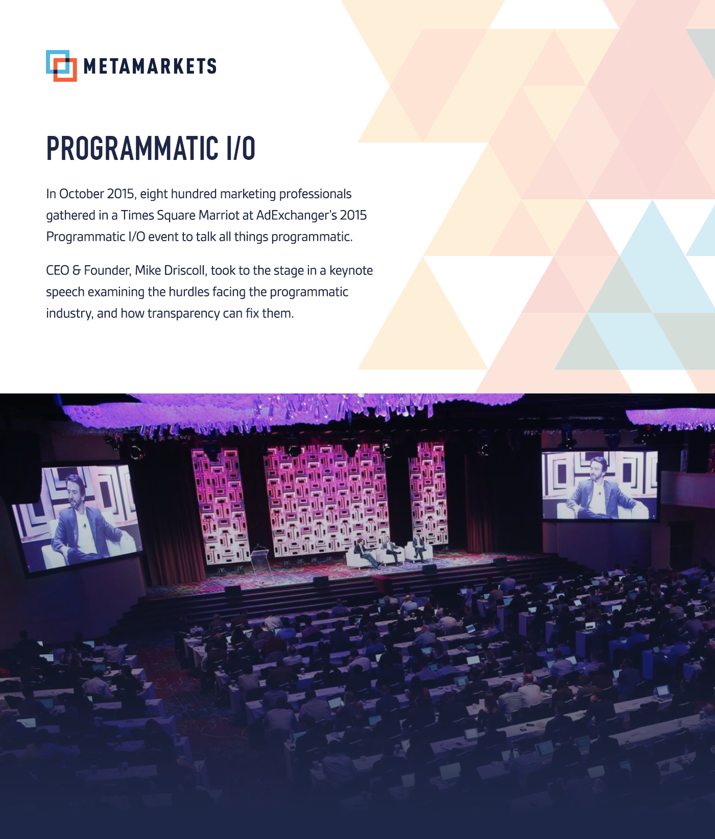 programmatic spread ad conference geometric banner Event Icon icons Triangles Booklet