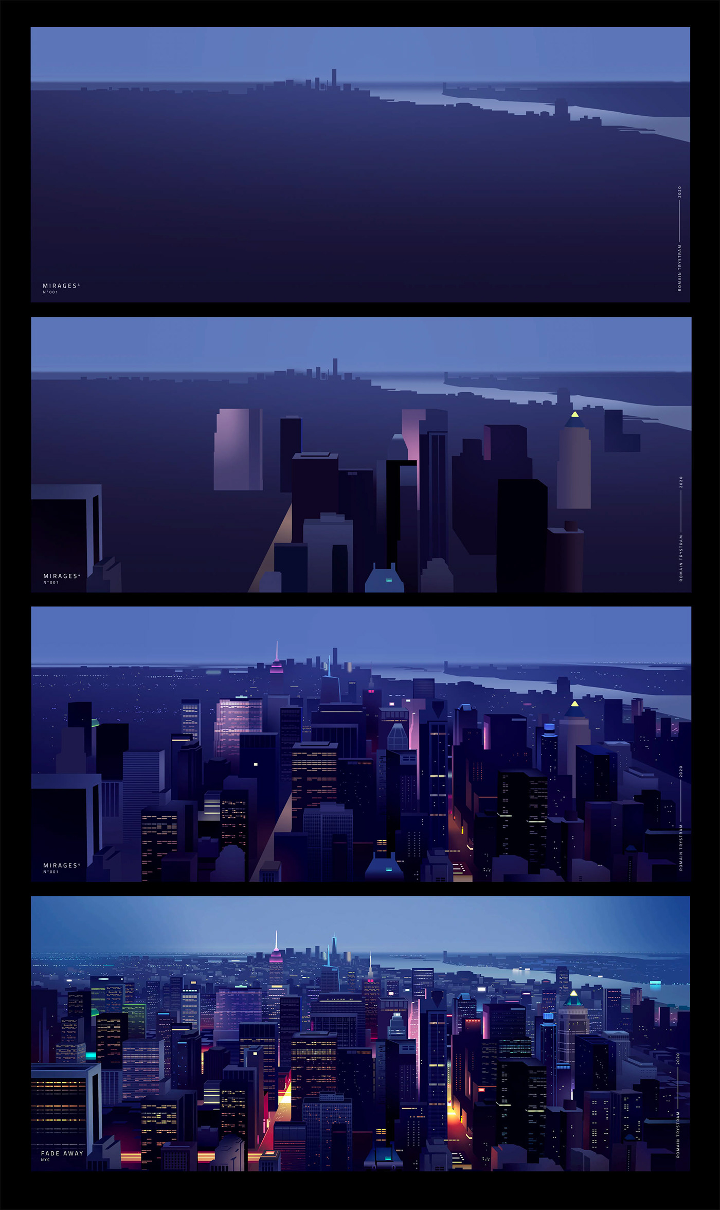 Advertising  architecture campaign city futur gradient ILLUSTRATION  light skyline vector