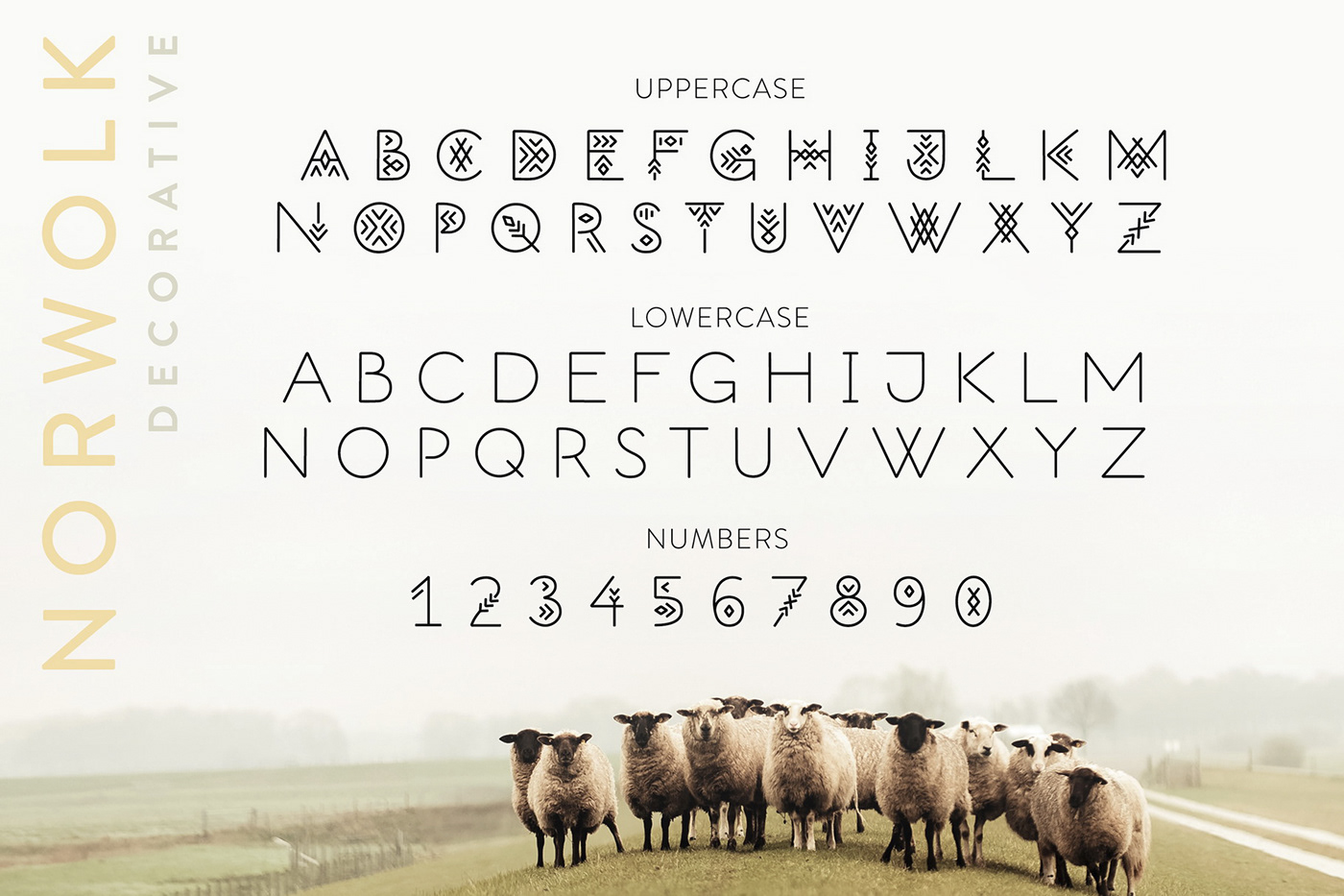 font alphabet Hipster geometric tribal line art thin line Fontself Typeface