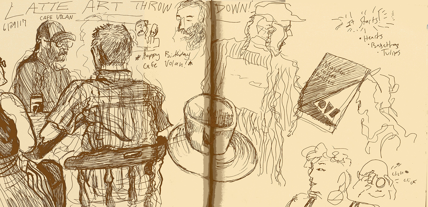 ILLUSTRATION  sketchbook visual journalism comic narrative sketch cafe Coffee