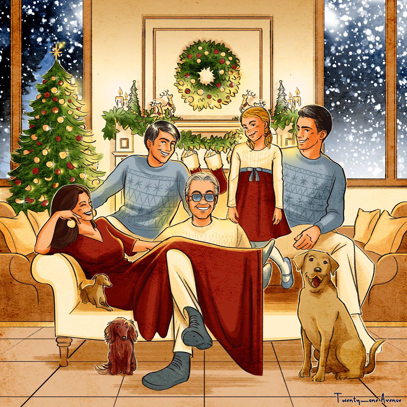 Christmas Andrea Bocelli music Italy Bocelli family dog woman kid twentyoneavenue