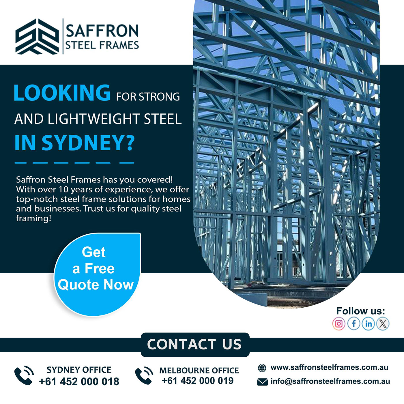 Saffron Steel Frames light gauge steel framing
