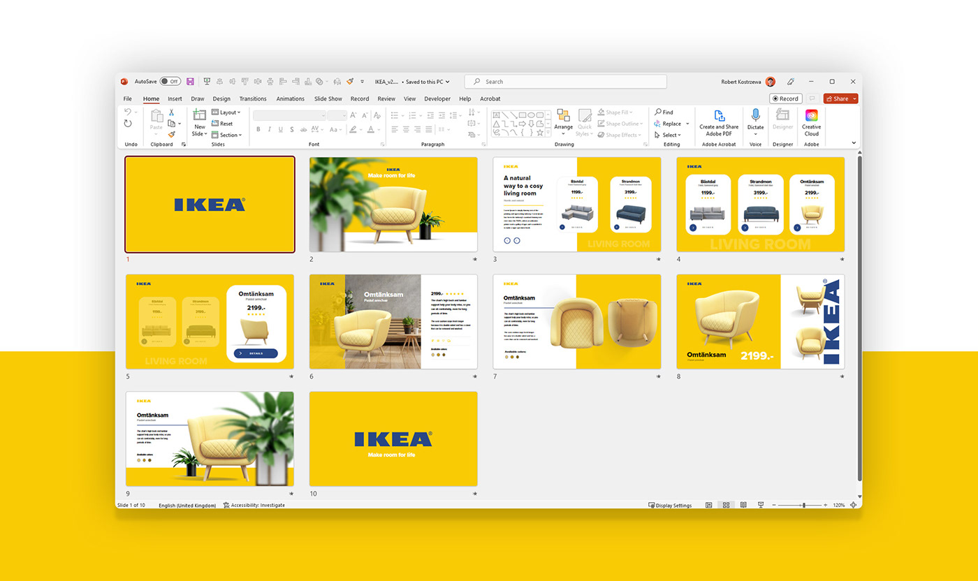 3d object animation Adobe Portfolio graphic design  ikea motion design Powerpoint